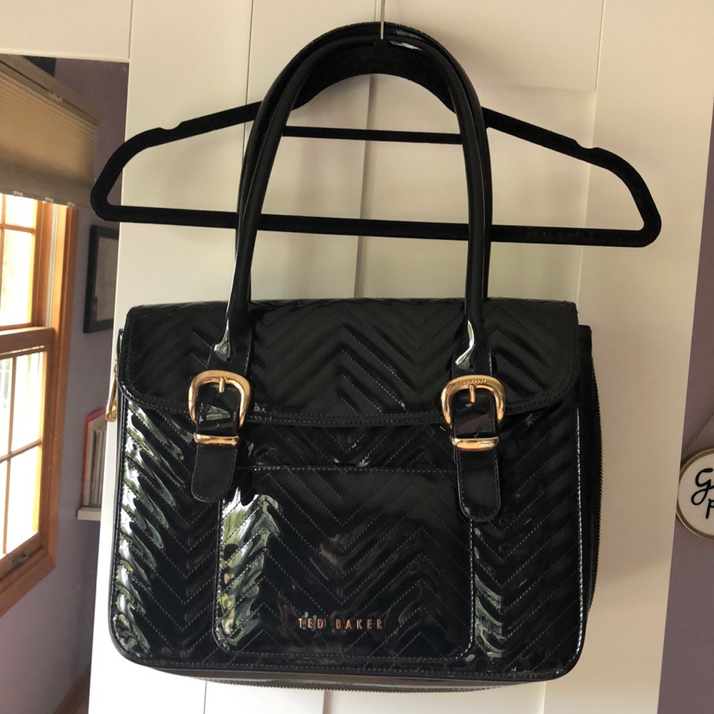 Ted Baker black faux leather purse & laptop sleeve